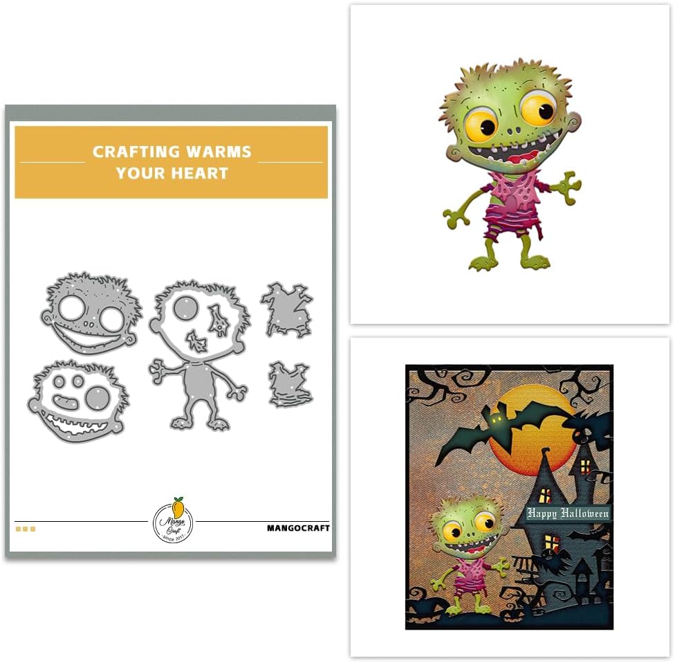 Halloween Clear Silicone stampReusable Stamp with Pumpkins, Skulls, Bats, Santa Claus, and Holiday Designs. Used for Making Cards, scrapbooks, and DIY templates (Halloween Zombies)