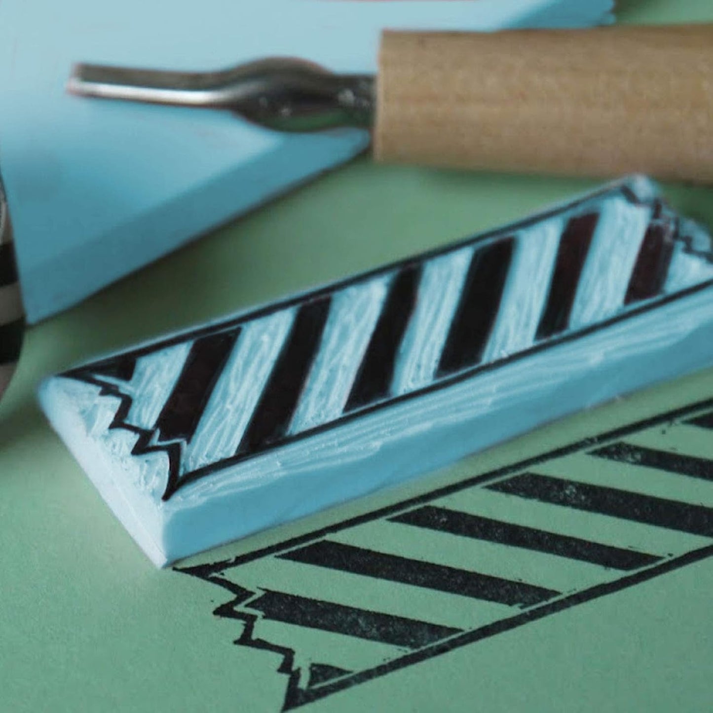 ZOENHOU 20 PCS 4 x 6 Inch Blue Rubber Stamp Carving Blocks, Creative Soft Linoleum Block Stamp for Making Stamps Engraving Crafts Supplies