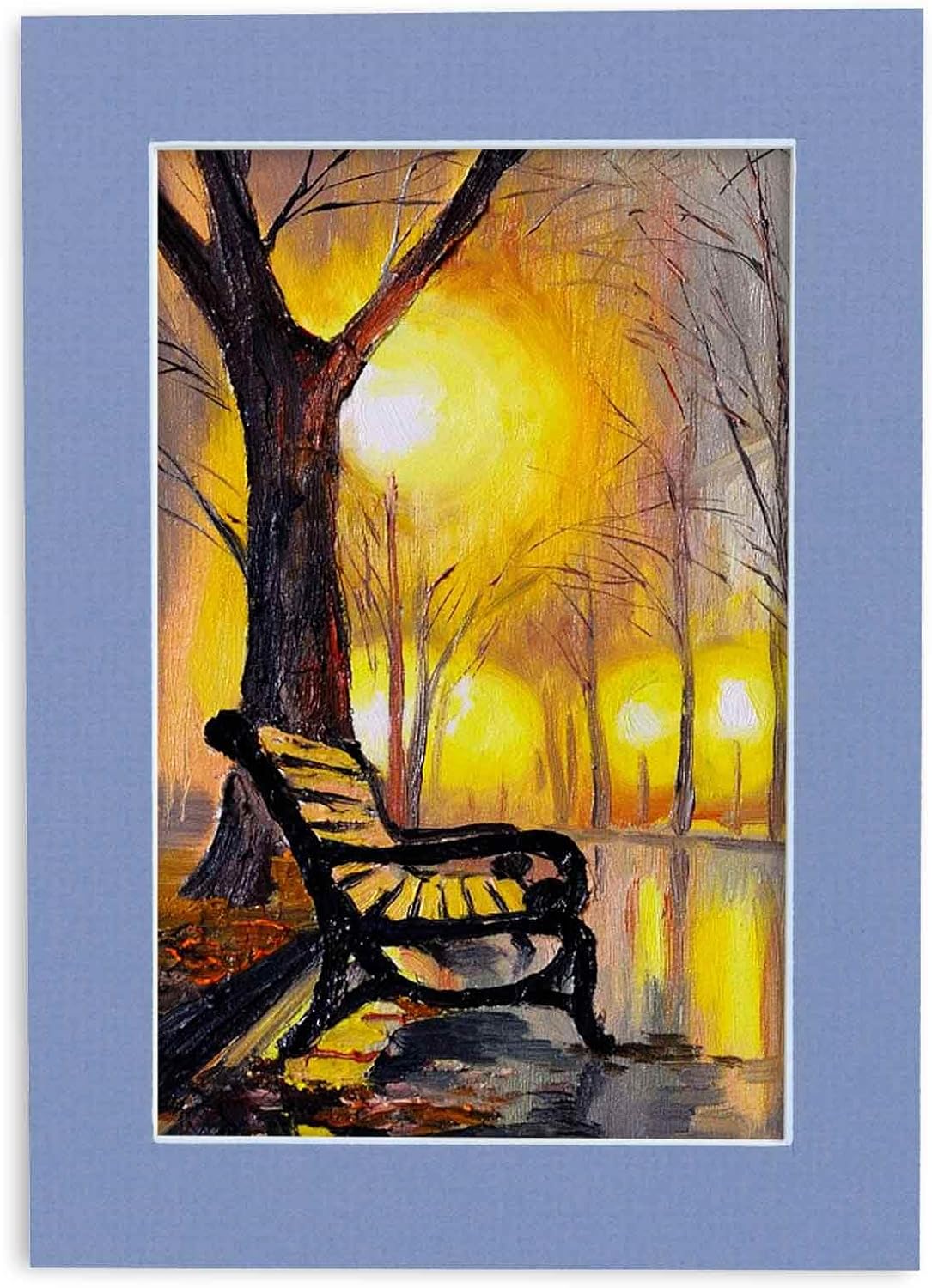 8x10 Mat Bevel Cut for 5x8 Photos - Acid Free Brittany Blue Precut Matboard With Backing Board and Crystal Clear, Self Seal Photo Mat Bag - For Pictures, Photos, Framing - 4-ply Thickness