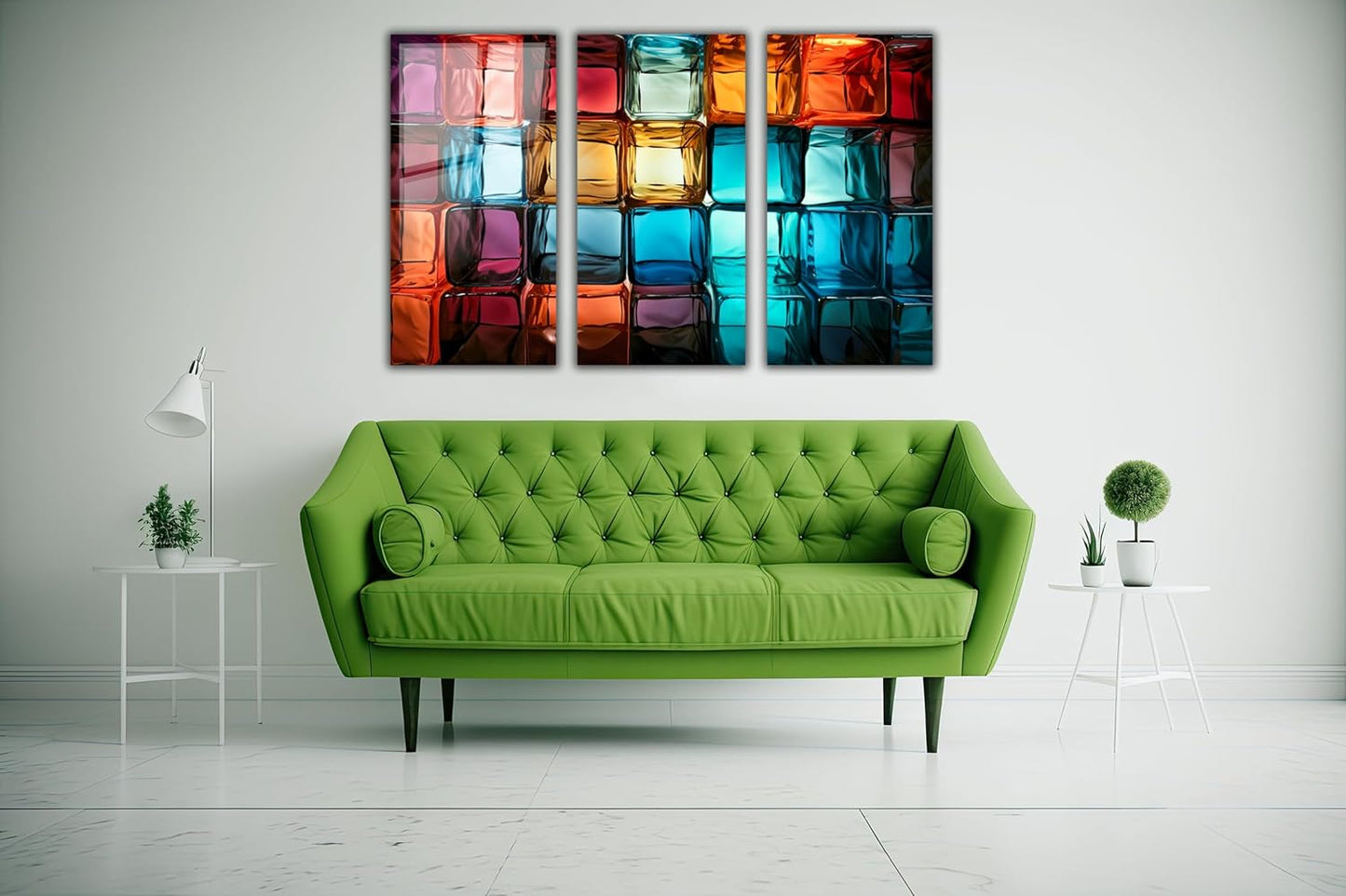 SpiritualHands Magical Light Play and Stunning Colors Tempered Glass Wall Art Painting for Living Room, Tempered Glass Modern Prints Decor, Large Vivid Color Panel for Bedroom, Kitchen, or Office