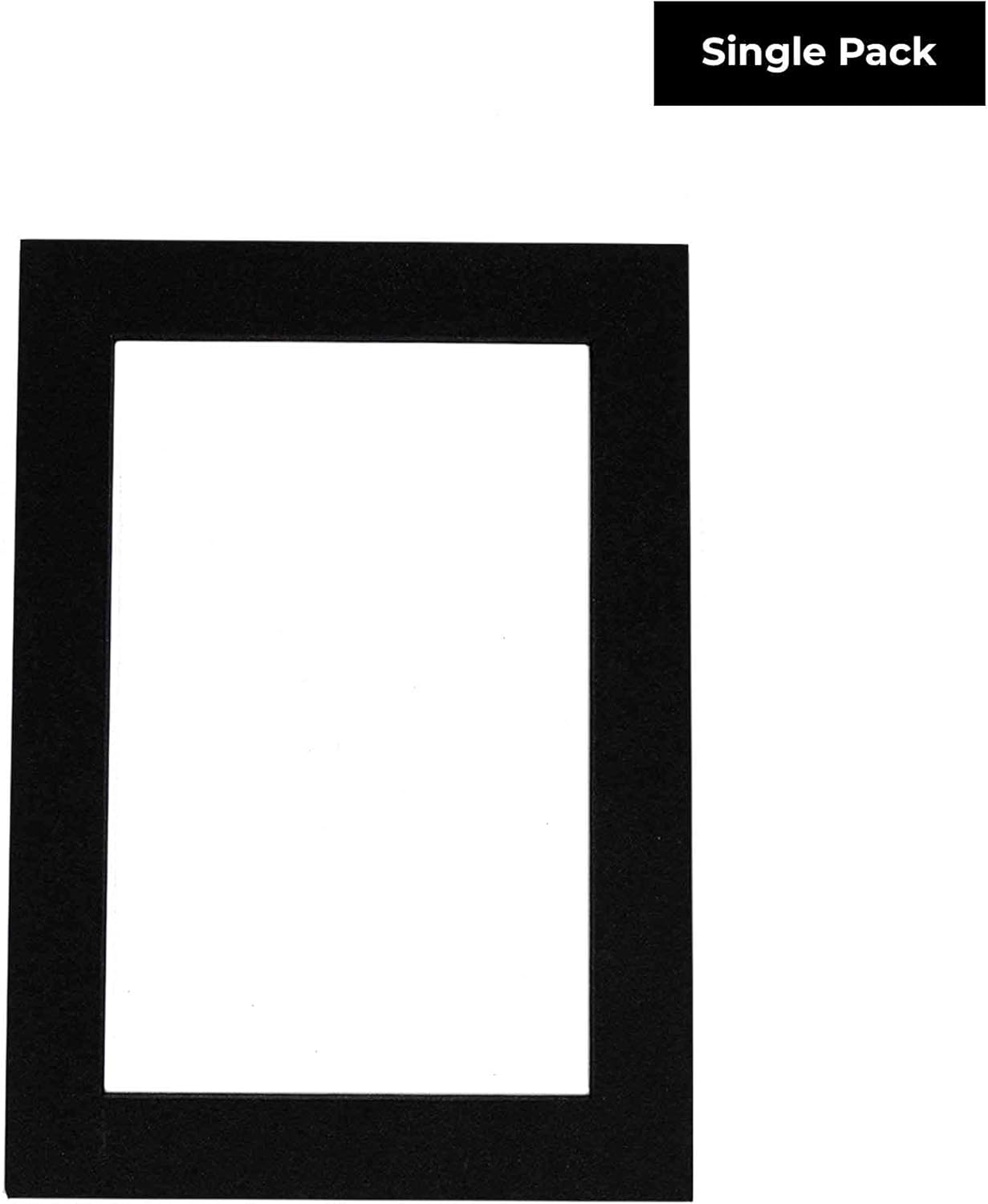 Poster Palooza 8x10 Mat Bevel Cut for 5x8 Photos - Acid Free Black with Black Core Precut Matboard - For Pictures, Photos, Framing - 4-ply Thickness