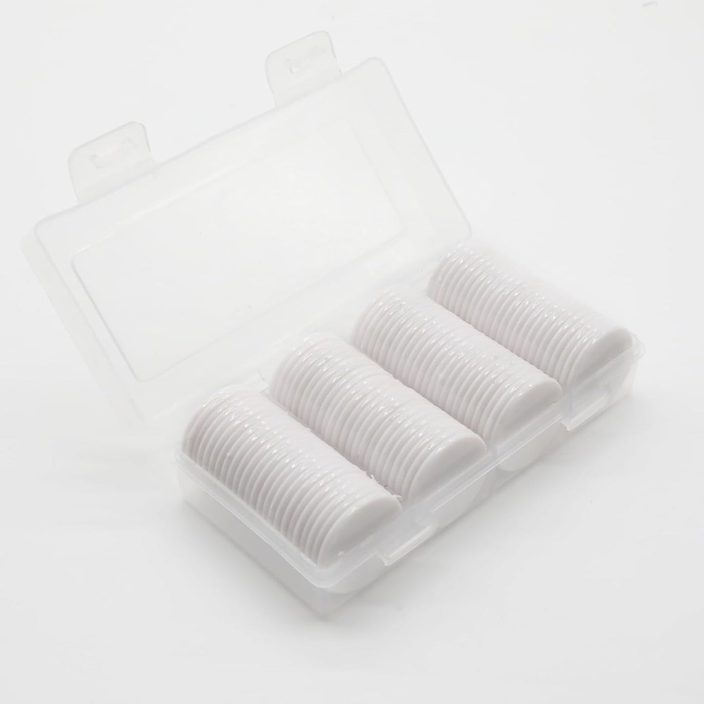 Set of 100 Opaque Plastic Learning Counters Mini Poker Chips Game Tokens with Storage Box (White, 1.58 Inch)