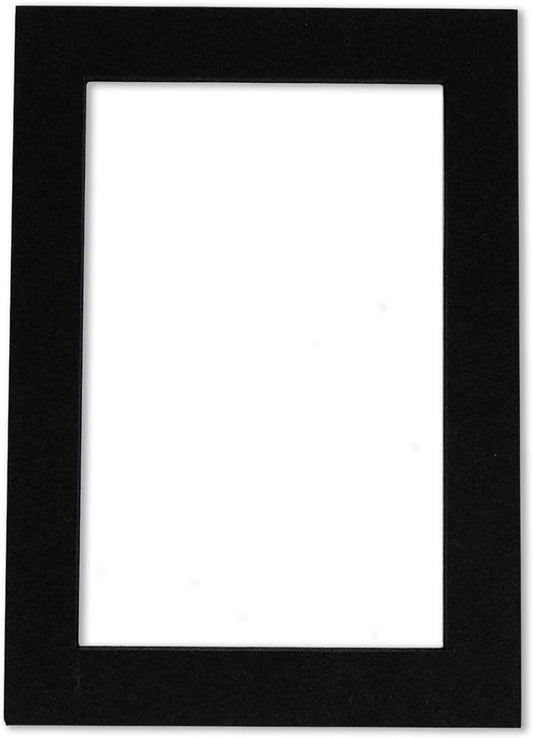 Poster Palooza 8.5x11 Mat Bevel Cut for 7x9 Photos - Acid Free Black with Black Core Precut Matboard - For Pictures, Photos, Framing - 4-ply Thickness