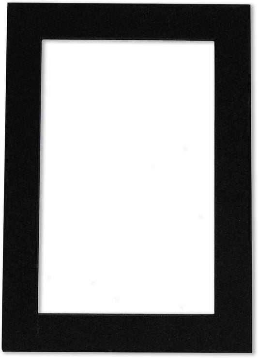 Poster Palooza 8x10 Mat Bevel Cut for 5x8 Photos - Acid Free Black with Black Core Precut Matboard - For Pictures, Photos, Framing - 4-ply Thickness
