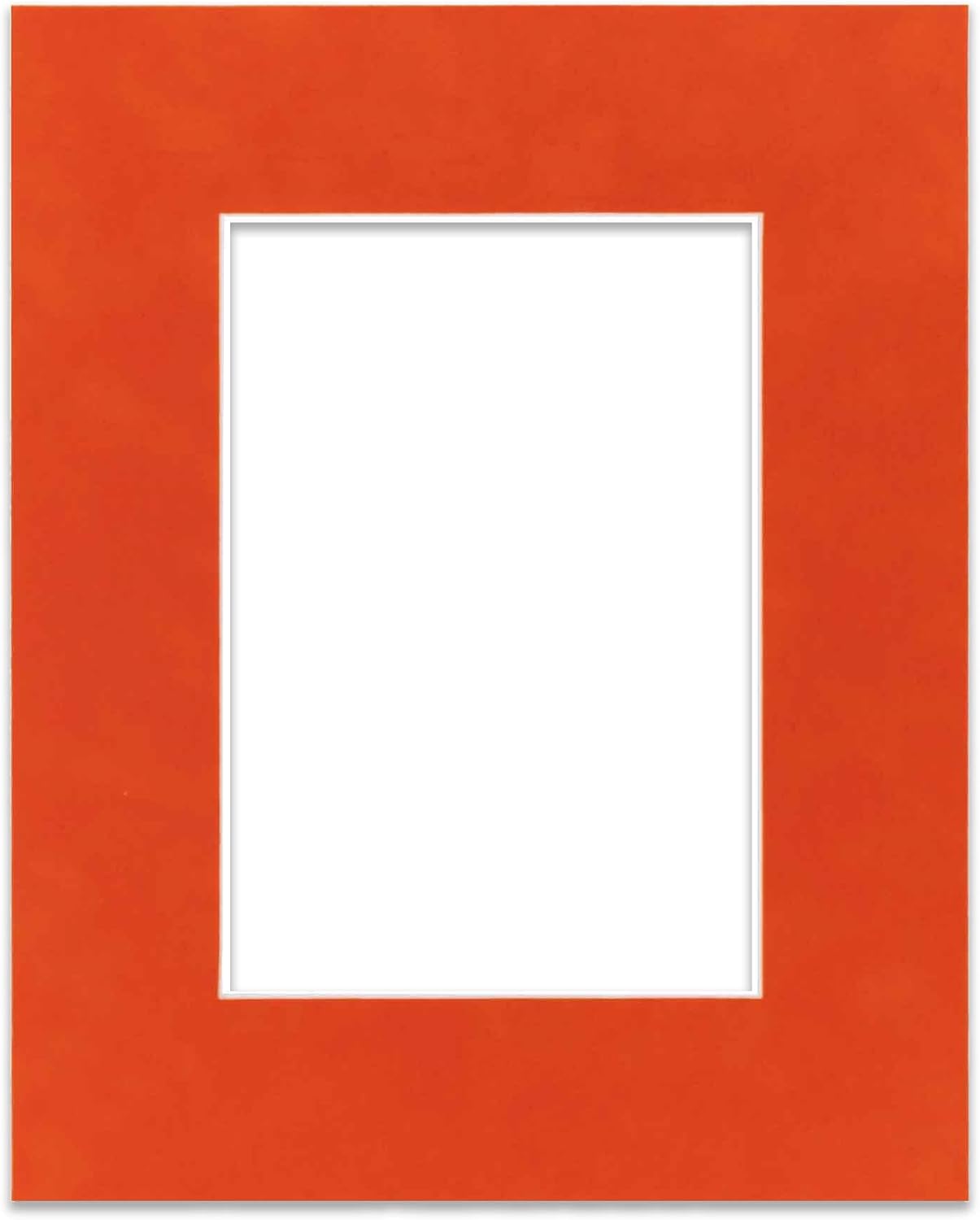 Pack of 25 Acid Free 8x10 Mats Bevel Cut for 5x8 Photos - Orange Suede Precut Matboards For Pictures, Photos, Framing - 4-ply Thickness