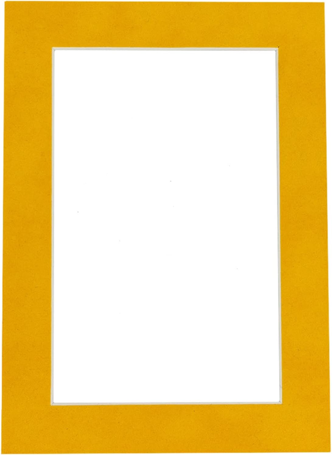 Pack of 25 Acid Free 8x10 Mats Bevel Cut for 5x8 Photos - Bright Yellow Precut Matboards With Backing Boards and Clear Photo Mat Bags For Pictures, Photos, Framing - 4-ply Thickness