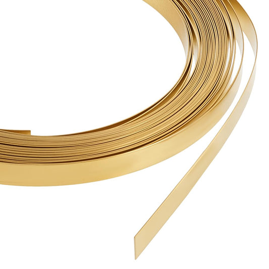 BENECREAT 19.7 Ft 30Gauge Brass Flat Bezel Wire, 5mm Wide Flat Jewelry Craft Wire for DIY Jewelry Craft Making Gem Wrapping