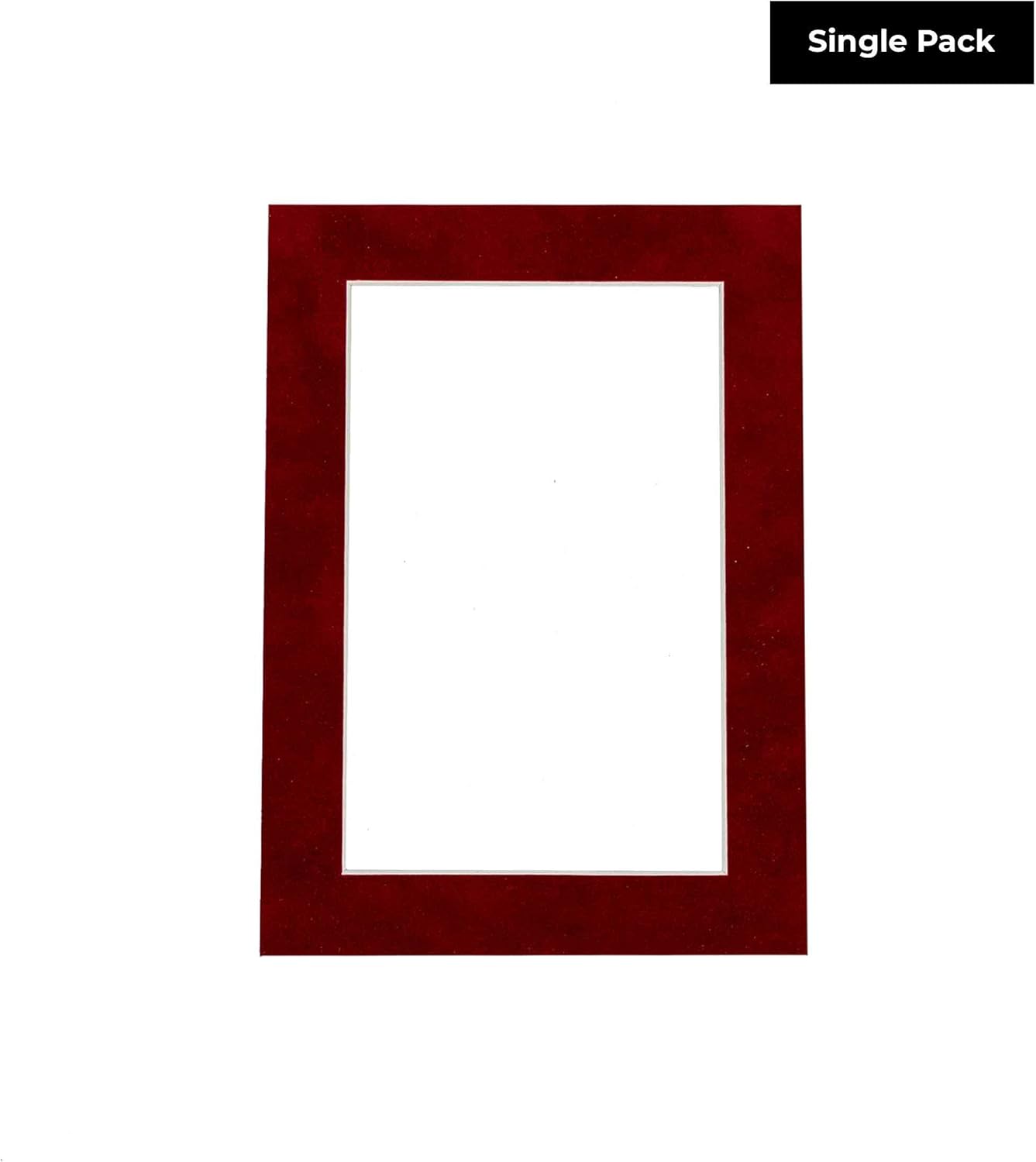 8x10 Mat Bevel Cut for 5x8 Photos - Acid Free Bright Red Suede Precut Matboard with Backing Board and Crystal Clear, Self Seal Photo Mat Bag - for Pictures, Photos, Framing - 4-ply Thickness