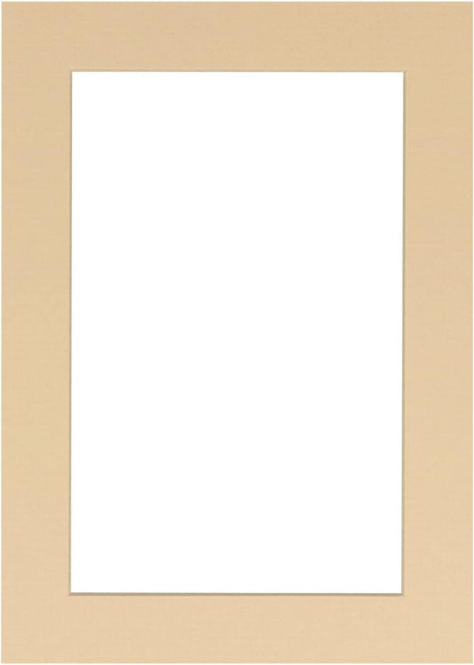 Poster Palooza 8.5x11 Mat Bevel Cut for 7x9 Photos - Acid Free Beige Precut Matboard - For Pictures, Photos, Framing - 4-ply Thickness