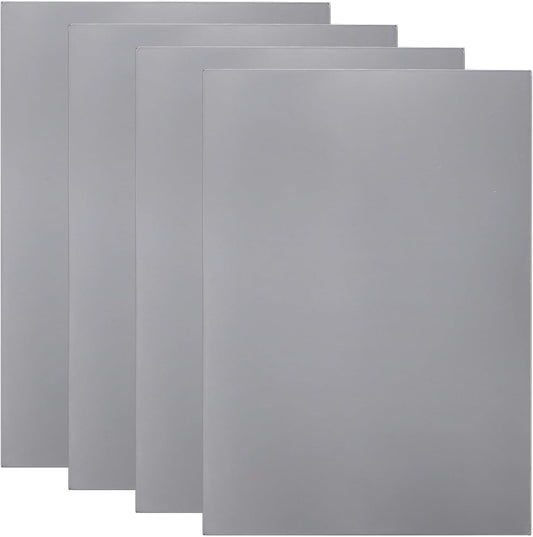 4 Pack Rubber Stamp Sheets, 2.6 mm (0.1 inch) A4 Size Light Gray Rubber Pads, Soft Rubbers Mat for Engraving Machine Cutter, Laser Rubbers Carving Blocks Material to Making Custom Stamps