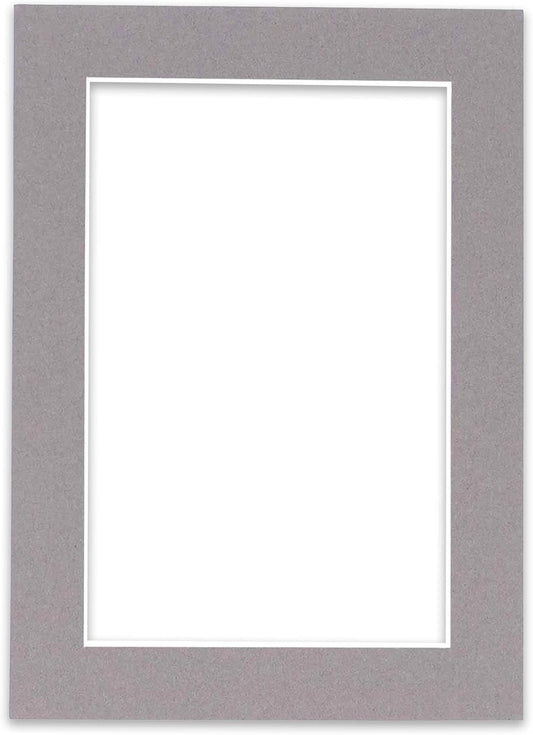 8.5x11 Mat Bevel Cut for 7x9 Photos - Acid Free Charcoal Grey Precut Matboard with Backing Board and Crystal Clear, Self Seal Photo Mat Bag - for Pictures, Photos, Framing - 4-ply Thickness