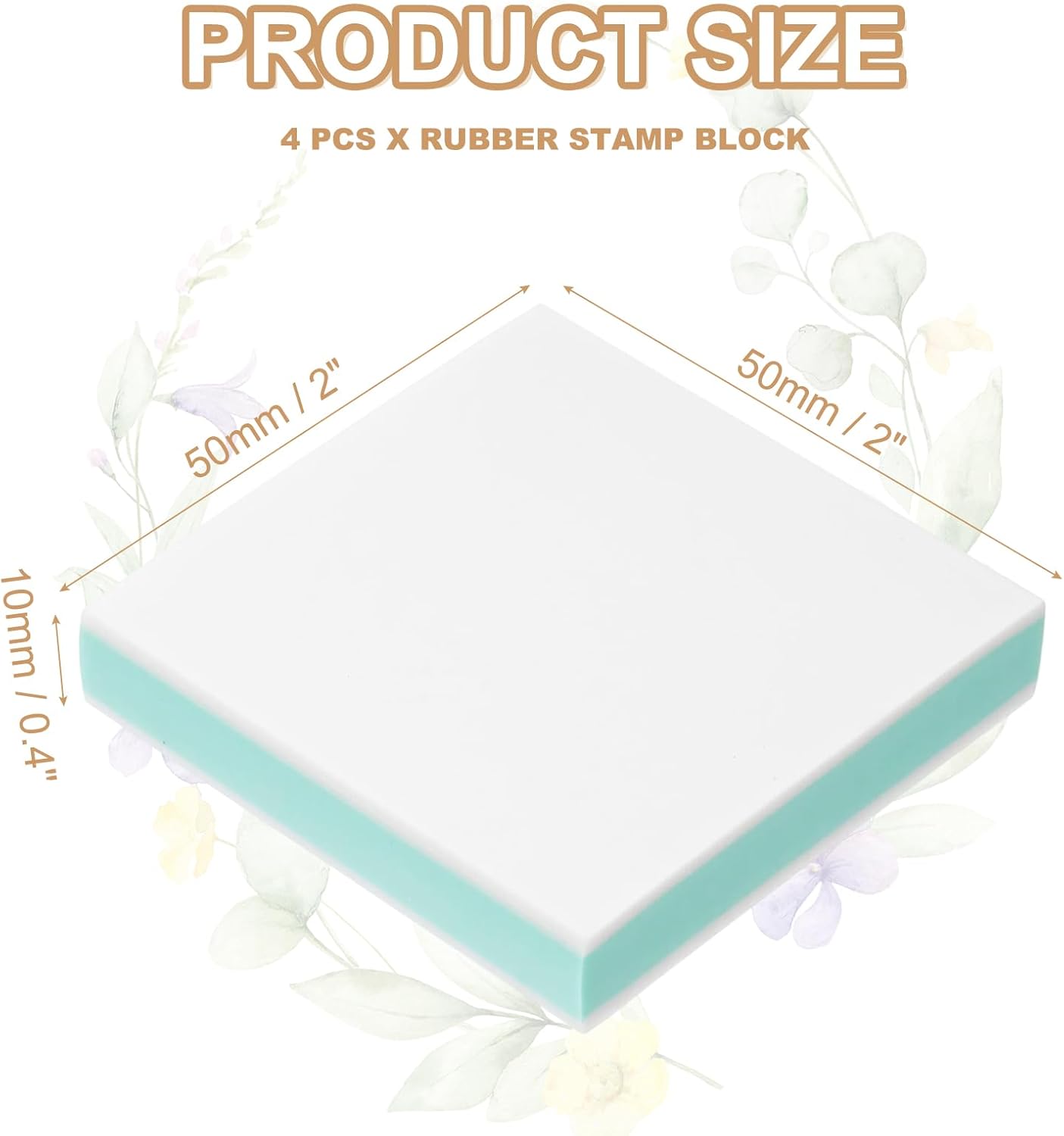 PATIKIL 4Pcs 2X2" Rubber Carving Blocks, Soft Linoleum Art Carving Block Square Crafts Stamp Making for Printmaking Stamps Carving Supplies, Green