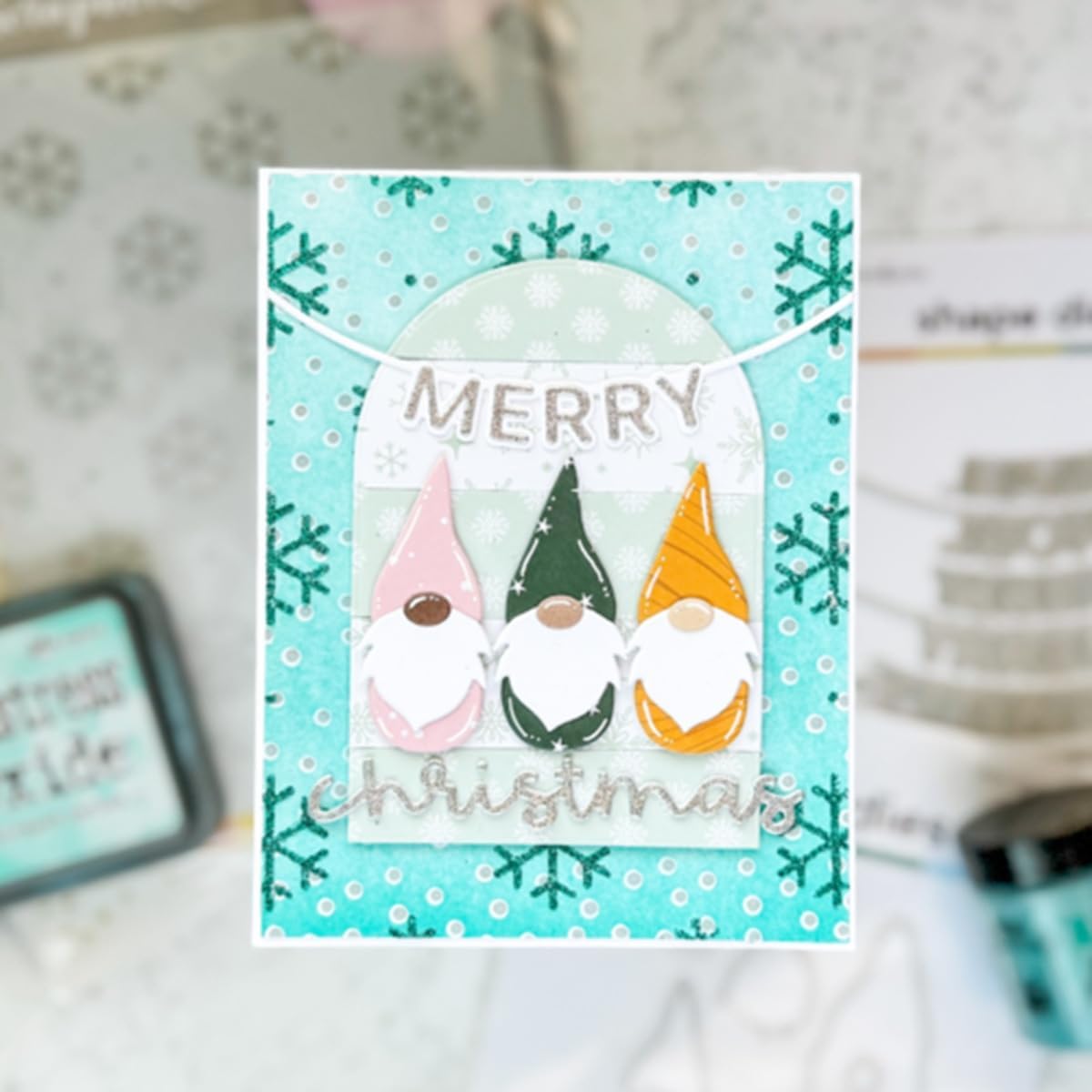 Metal Cutting Dies DIY Merry Christams Embossing Stencil Template Scrapbooking Card Making Mold Photo Album Arts Crafts Tools (Happy Holiday Merry Christmas-14.1x9.8cm)