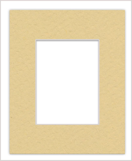 8x10 Mat Bevel Cut for 5x8 Photos - Acid Free Marzipan Beige Precut Matboard With Backing Board and Crystal Clear, Self Seal Photo Mat Bag - For Pictures, Photos, Framing - 4-ply Thickness