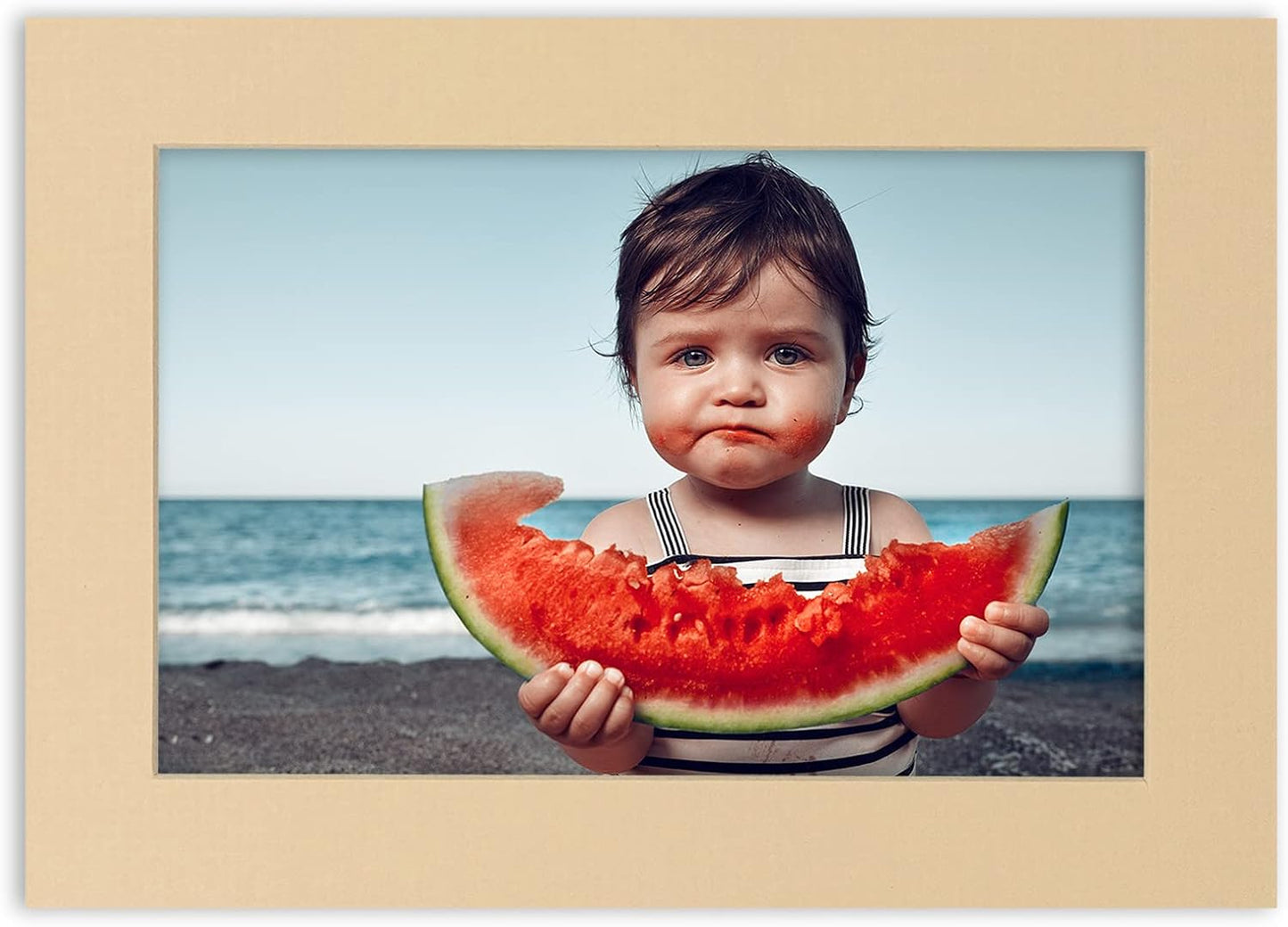 Poster Palooza 8.5x11 Mat Bevel Cut for 7x9 Photos - Acid Free Beige Precut Matboard - For Pictures, Photos, Framing - 4-ply Thickness