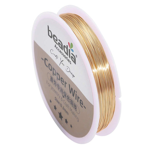 KC Gold Copper Wire 0.3mm Bead Cord for Bracelet Necklace Charm Beading Jewelry Making 54yard