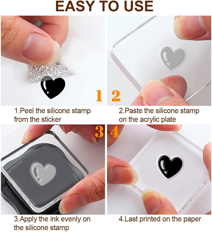 6 Pcs Greeting Words Clear Stamps for Card Making Supplies 20 Ink Pad 3 Acrylic Stamp Block Silicone Stamp with Holiday Bless Happy Birthday Stamps for Crafting DIY Scrapbooking Journal