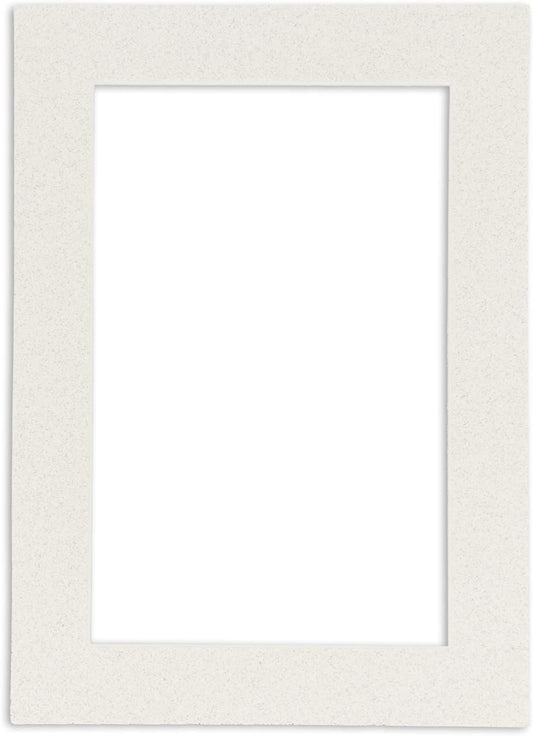 Poster Palooza 8.5x11 Mat Bevel Cut for 7x9 Photos - Acid Free Oyster Shell White Precut Matboard - For Pictures, Photos, Framing - 4-ply Thickness