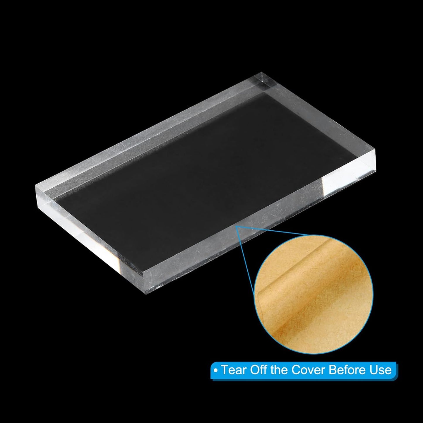 PATIKIL Acrylic Stamp Block, 1 Pack Clear Stamping Blocks with Grid Lines Decorative Mounting Blocks Set Rectangle for Scrapbooking DIY Crafts Card Making