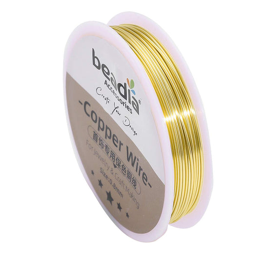 Gold Copper Wire 0.8mm Bead Cord for Bracelet Necklace Charm Beading Jewelry Making 9yard