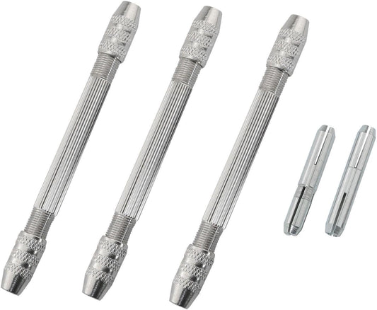 3PCS 0.3-3.2mm Double Ended Pin Vise DIY Hand Drill Pin Vise Drill Jewelry Making Tools Resin Drill Wire Twisting Tools for DIY Hairpin Keychain Bracelets Necklace