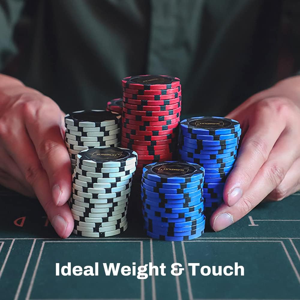 SLOWPLAY Nash Clay Poker Chips, 14 Grams Heavyweight Clay Composite, 40mm Large Chips in Bulk, Pack of 50 in White Without Denomination