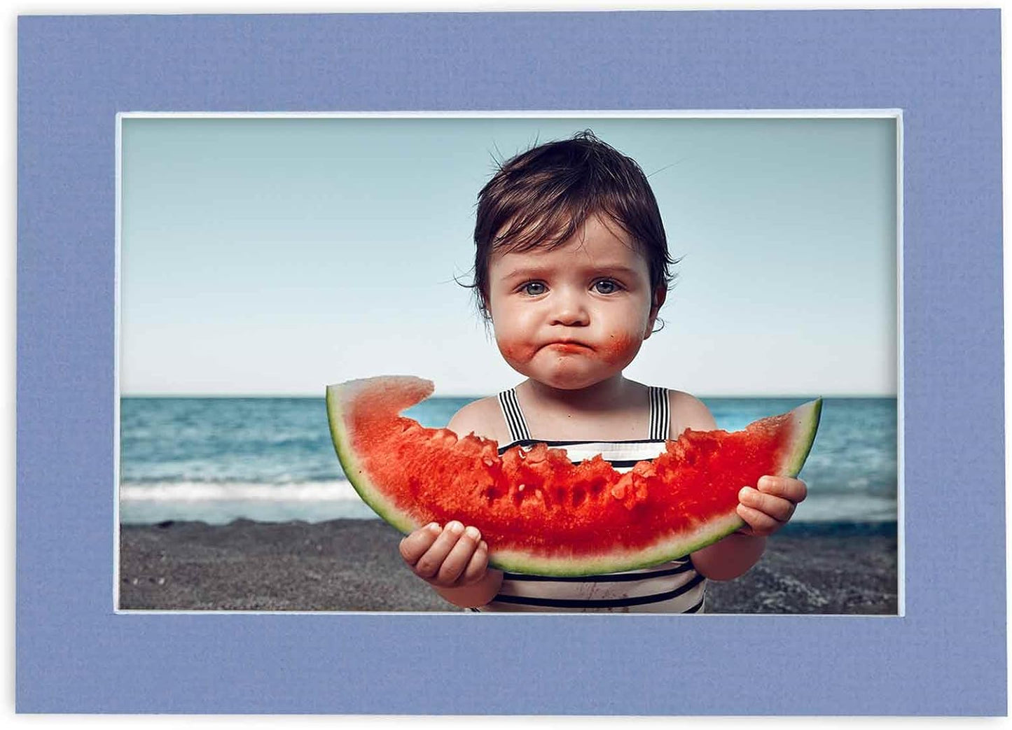 8x10 Mat Bevel Cut for 5x8 Photos - Acid Free Brittany Blue Precut Matboard With Backing Board and Crystal Clear, Self Seal Photo Mat Bag - For Pictures, Photos, Framing - 4-ply Thickness