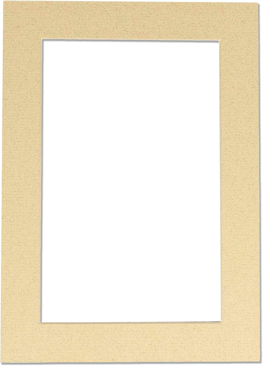 8.5x11 Mat Bevel Cut for 7x9 Photos - Acid Free Tan Precut Matboard - For Pictures, Photos, Framing - 4-ply Thickness