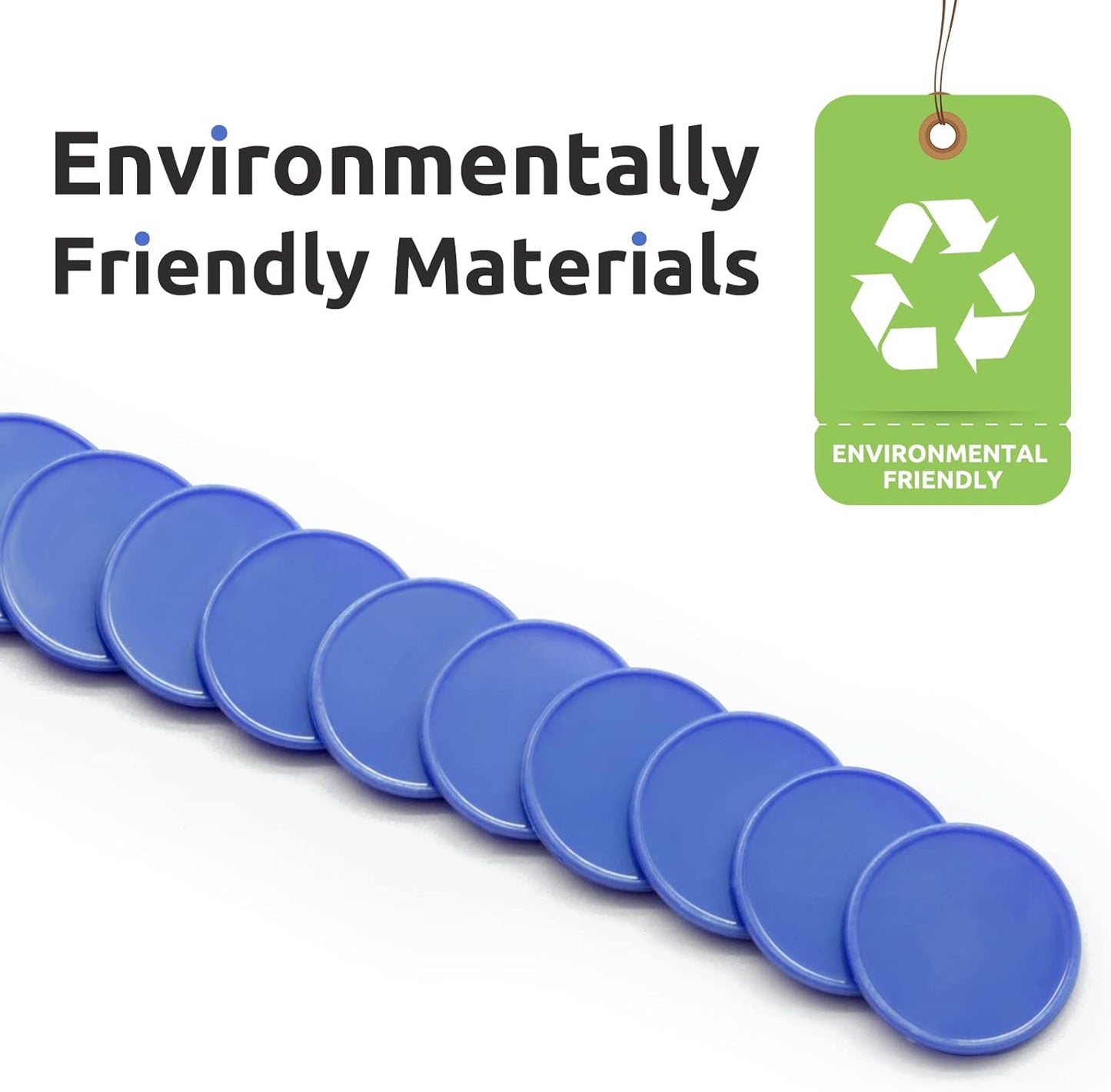 Set of 100 Opaque Plastic Learning Counters Mini Poker Chips Game Tokens with Storage Box (RoyalBlue, 1.58 Inch)