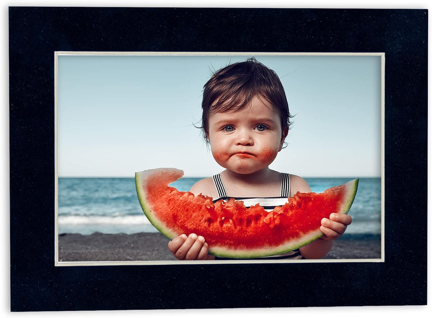 8.5x11 Mat Bevel Cut for 7x9 Photos - Acid Free Navy Suede Precut Matboard With Backing Board and Crystal Clear, Self Seal Photo Mat Bag - For Pictures, Photos, Framing - 4-ply Thickness