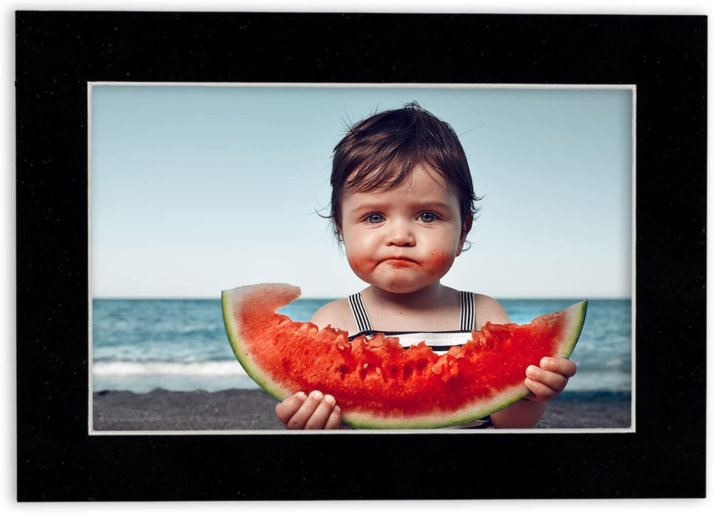 Poster Palooza 8.5x11 Mat Bevel Cut for 7x9 Photos - Acid Free Black Suede Precut Matboard - For Pictures, Photos, Framing - 4-ply Thickness