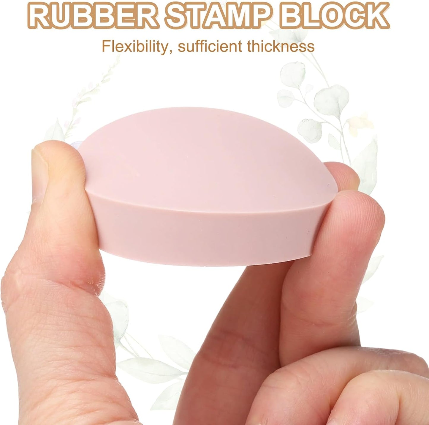 PATIKIL 8Pcs 2" Rubber Carving Blocks, Soft Linoleum Art Carving Block Round Crafts Stamp Making for Printmaking Stamps Carving Supplies, Pink