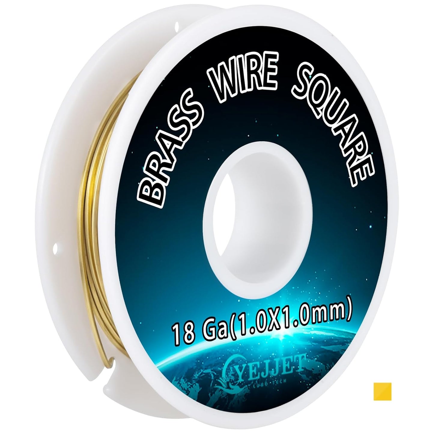 Square Brass Wire 18 Gauge 1.0x1.0mm (30 Feet) - Jewelry Crafting Wire for Metalworking, DIY Projects, Clockmaking
