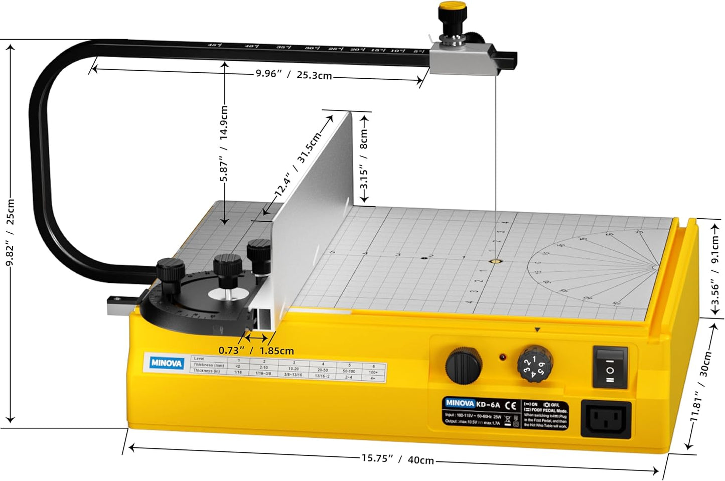 Hot Wire Foam Cutter, Foam Cutting Worktable with Elevated Extension Rail, Hot Wire Cutting Tool for EVA, Sponge, KT board, Insulation panels, Polystyrene Foam Various Thermoplastic Materials