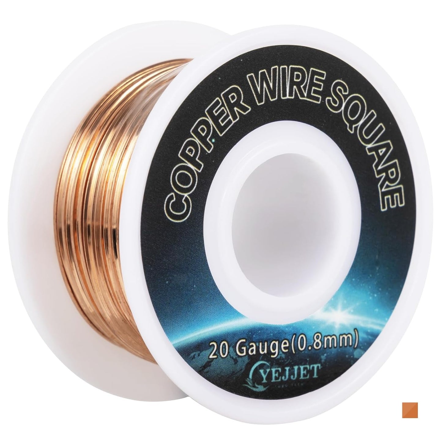 20 AWG Square Copper Wire - 0.8x0.8mm Thin Craft Wire, 30ft - Fine Jewelry, Wire Crochet, and Micro Electronics