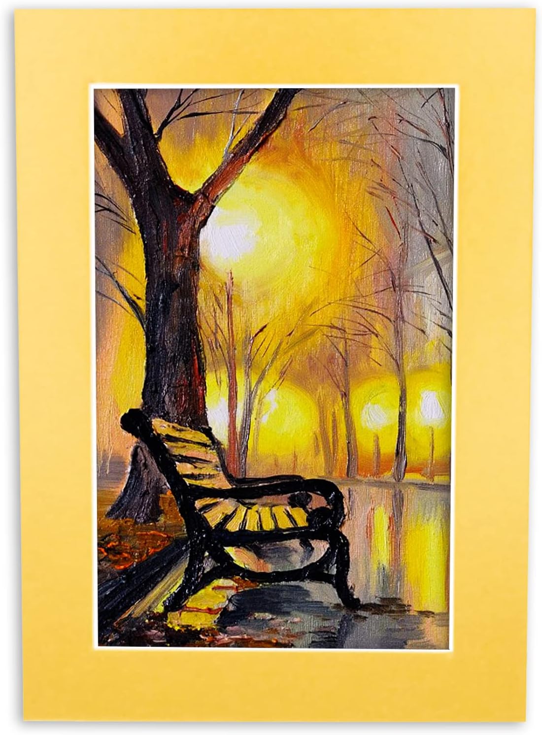 8x10 Mat Bevel Cut for 5x8 Photos - Acid Free Metallic Gold Precut Matboard - For Pictures, Photos, Framing - 4-ply Thickness