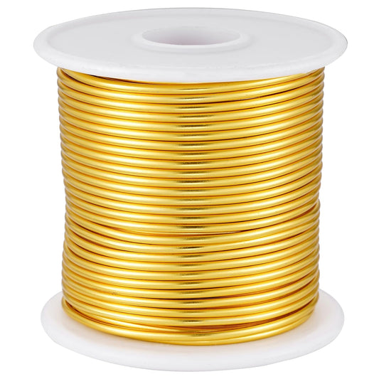 12 Gauge Gold Aluminum Craft Wire (105FT) - Anodized for Jewelry Making, Beading Floral, Plant Gardening, Sculpting & Modeling Craft Wire (Gold #14, 2mm)