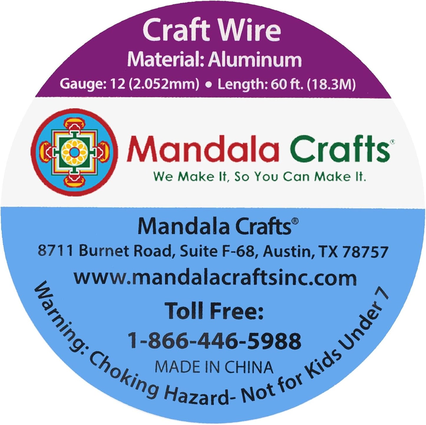 Mandala Crafts 12 Gauge Anodized Aluminum Craft Wire for Jewelry Making - 60 FT Colored Flexible Lime Green Wire - Bendable for Bonsai Armature Crafting Sculpting