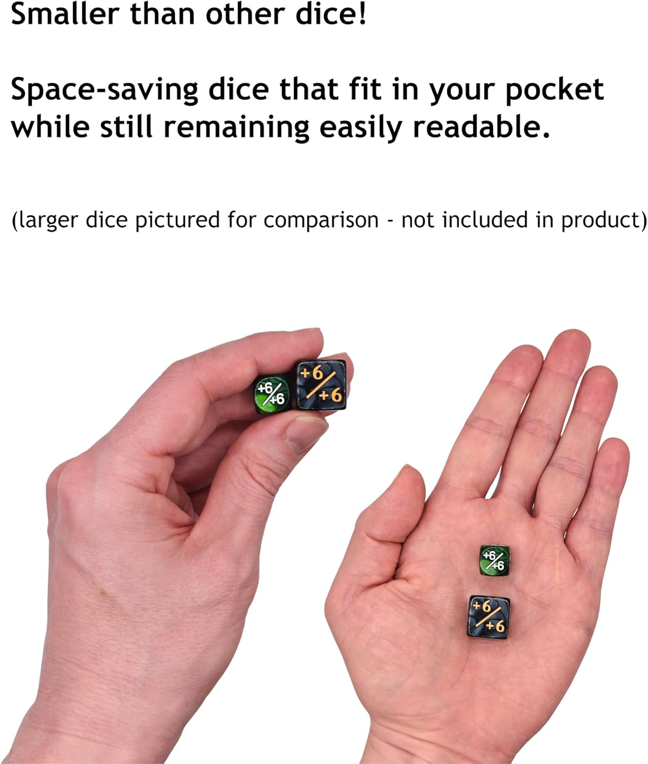 Futhark MTG Counter Dice Set - 25 Compact Multicolored Acrylic Dice with Plus/Minus Counters - Easy to Carry & Easy to Read - Accessories for Magic: The Gathering