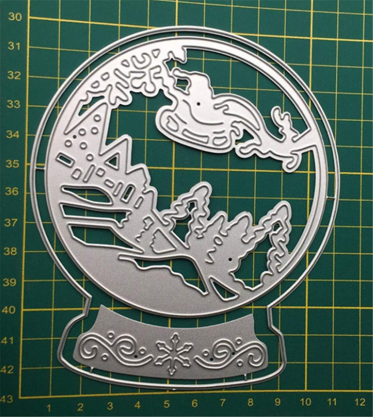 Metal Cutting Dies DIY Merry Christams Embossing Stencil Template Scrapbooking Card Making Mold Photo Album Arts Crafts Tools (Christmas Sleigh ball-11x13.1cm)