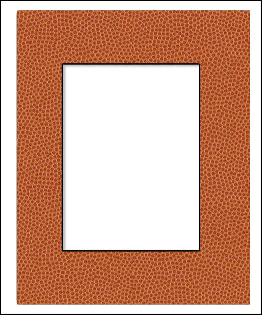 8.5x11 Mat Bevel Cut for 7x9 Photos - Acid Free Basketball Texture Precut Matboard With Backing Board and Crystal Clear, Self Seal Photo Mat Bag - For Pictures, Photos, Framing - 4-ply Thickness