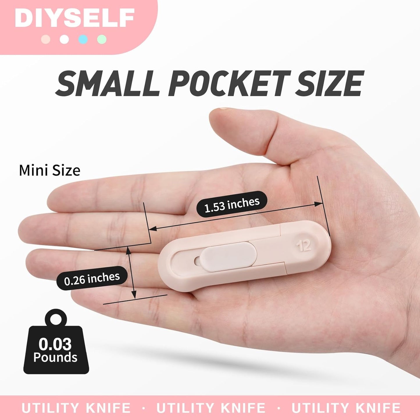 DIYSELF 24 Pack Box Cutter Retractable, Small Utility Knife, Sharp Box Knife, High Carbon Steel Box Opener, Razor Box Knife, Multifunctional Boxcutters for Office, Home, Arts and Crafts, Hobby