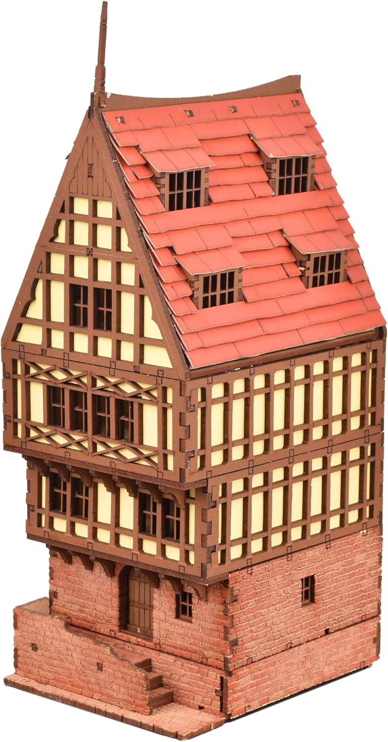 Brick Rowhouse DIY Wooden Building Kit for Teens and Adults, Suitable for Playing with Family - Realistic