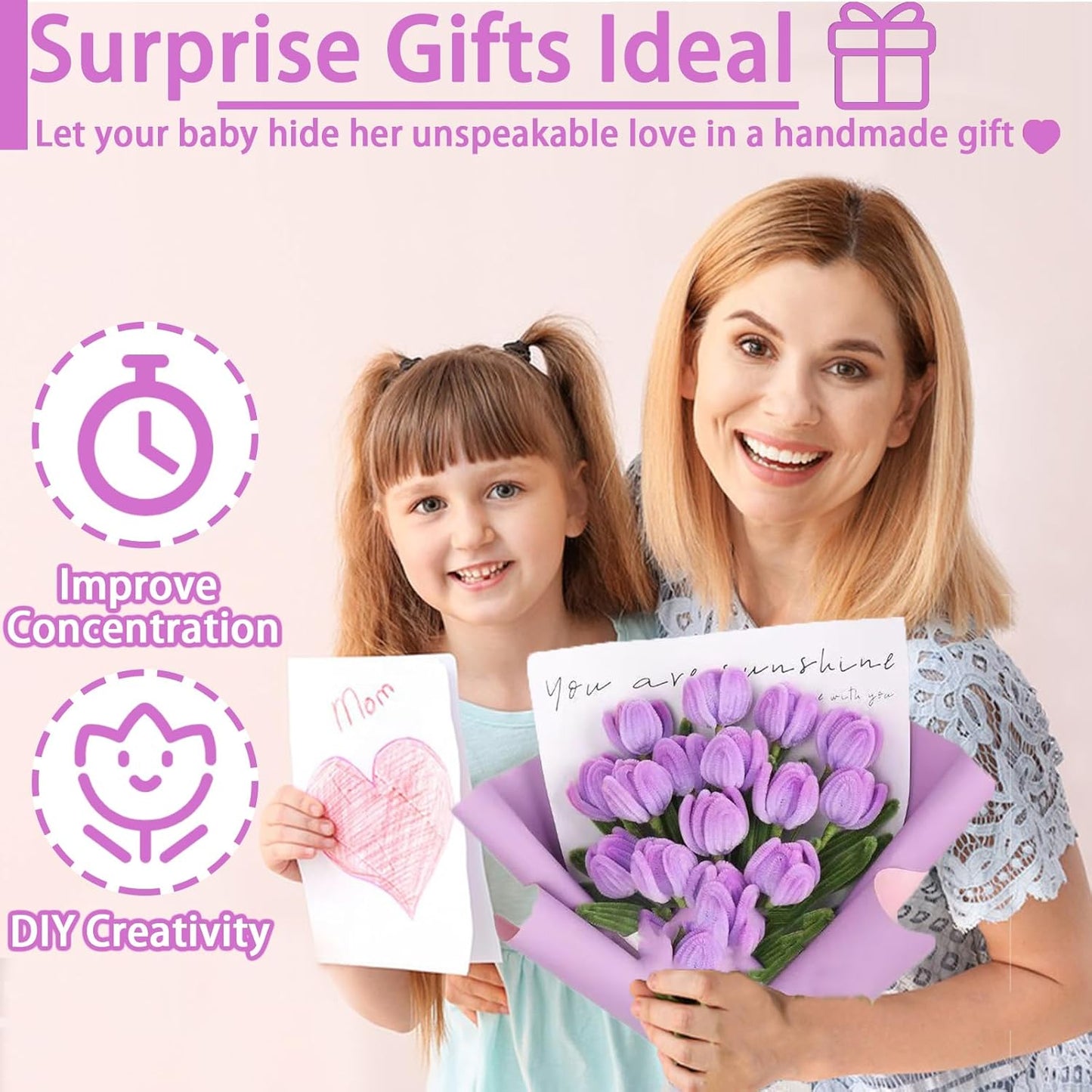 FUNZBO 1200pcs+ Arts & Crafts Supplies for Kids- Craft Kits with Pipe Cleaners, Pom Poms for Crafts, Popsicle Sticks for Craft, Craft for Kids Ages 4-8 Girls & Boys Birathday Gifts