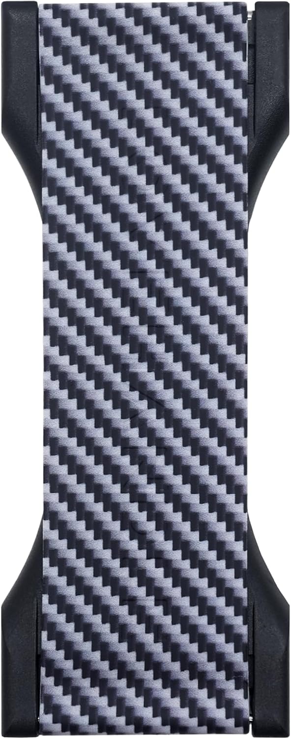 LOVEHANDLE PRO Premium Phone Grip - Silicone Phone Strap - Magnetic Phone Mount and Kickstand for Smartphone and Tablet - Carbon Fiber