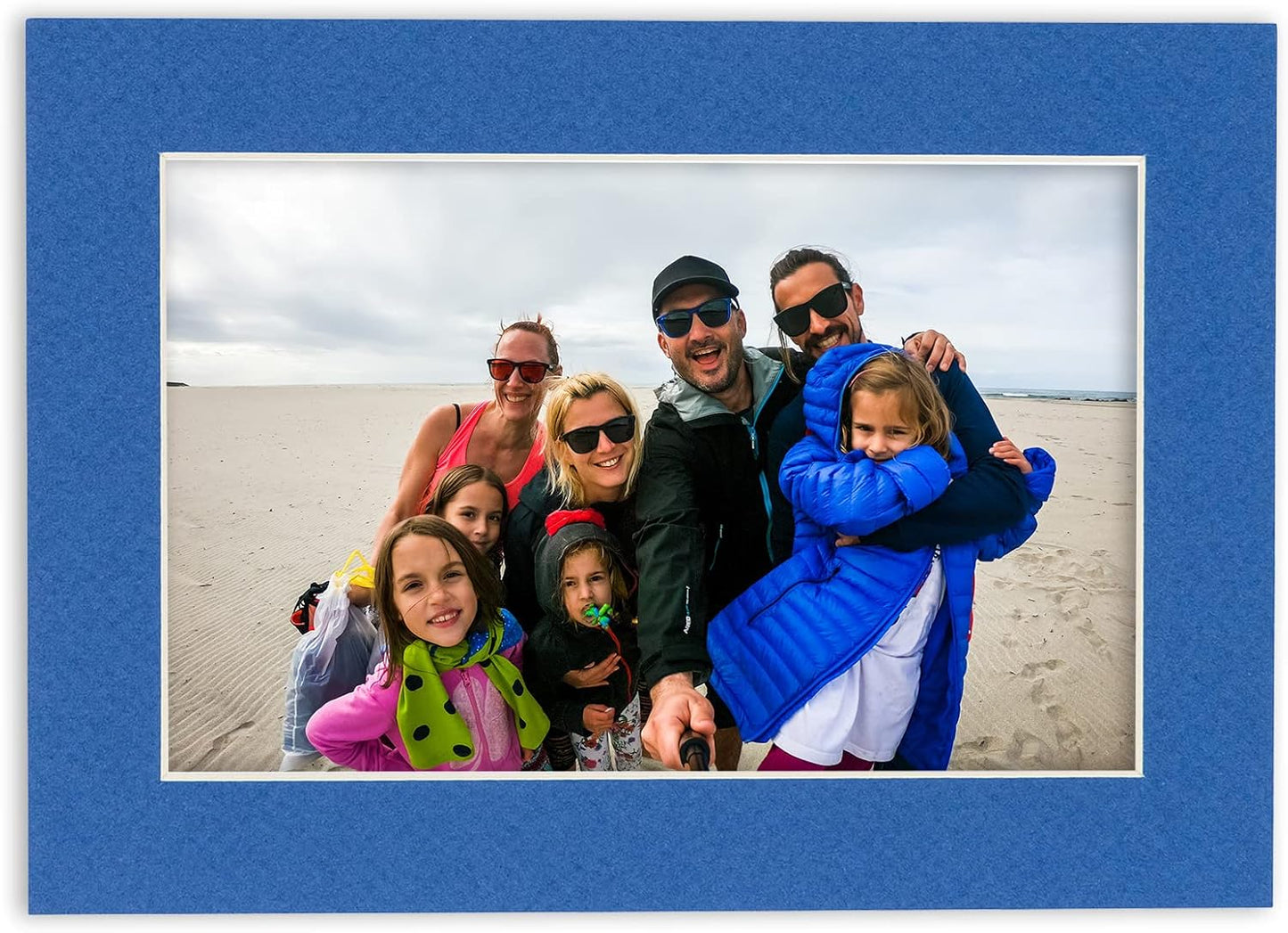 8.5x11 Mat Bevel Cut for 7x9 Photos - Acid Free Royal Blue Precut Matboard with Backing Board and Crystal Clear, Self Seal Photo Mat Bag - for Pictures, Photos, Framing - 4-ply Thickness