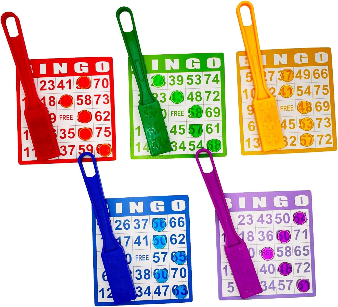 Magnetic Bingo Wand, 5-Pack & 500 Metal Chips, 5 Colors - Large Group Game, Family Night, Sensory Activity, Educational Science Tool