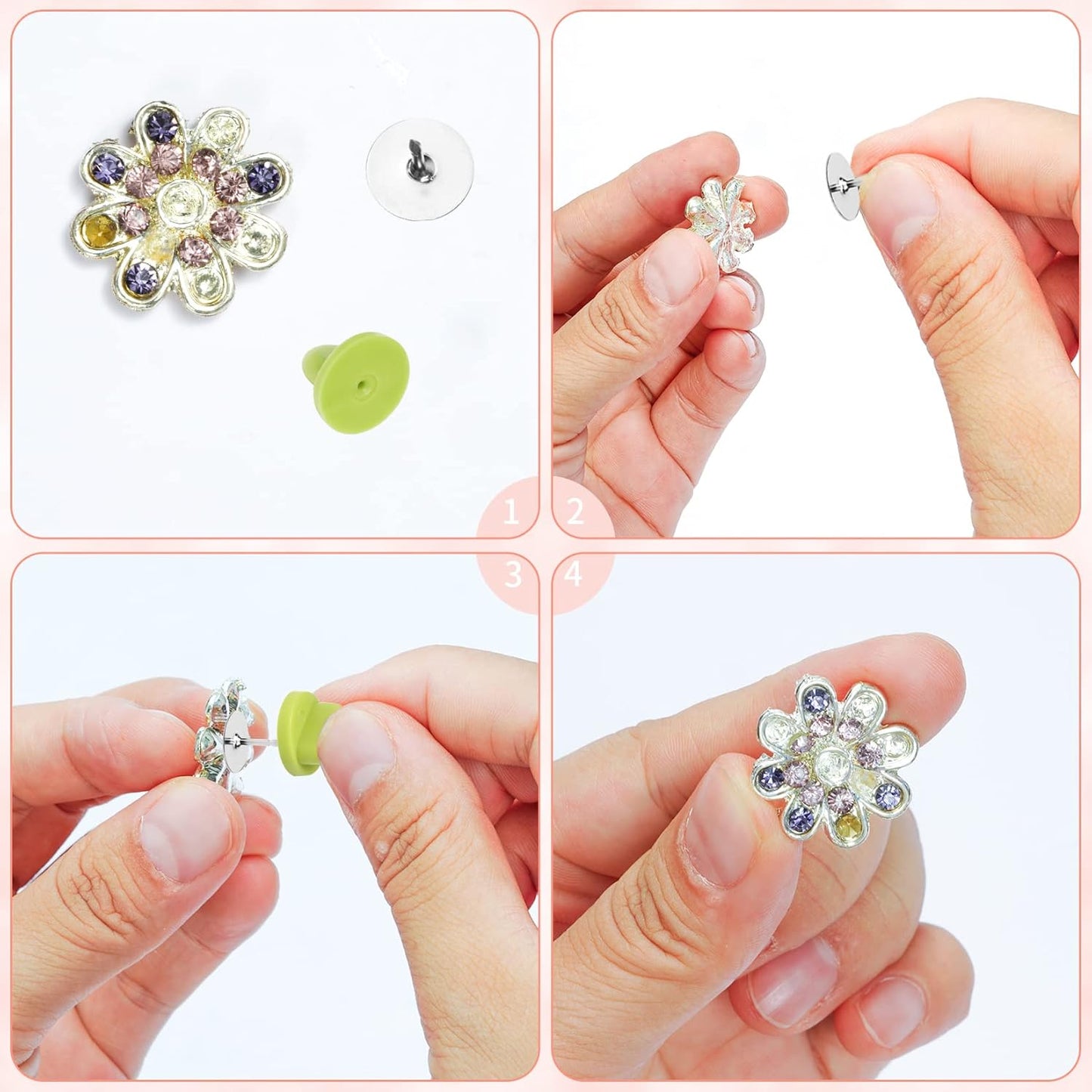 400pcs PVC Rubber Pin Backs Heliltd Butterfly Clutch Pins Tie Tacks Blank Pins for Uniform Badges Backing Holder Clasp Lapel Pin Enamel Pins(200 Sets)