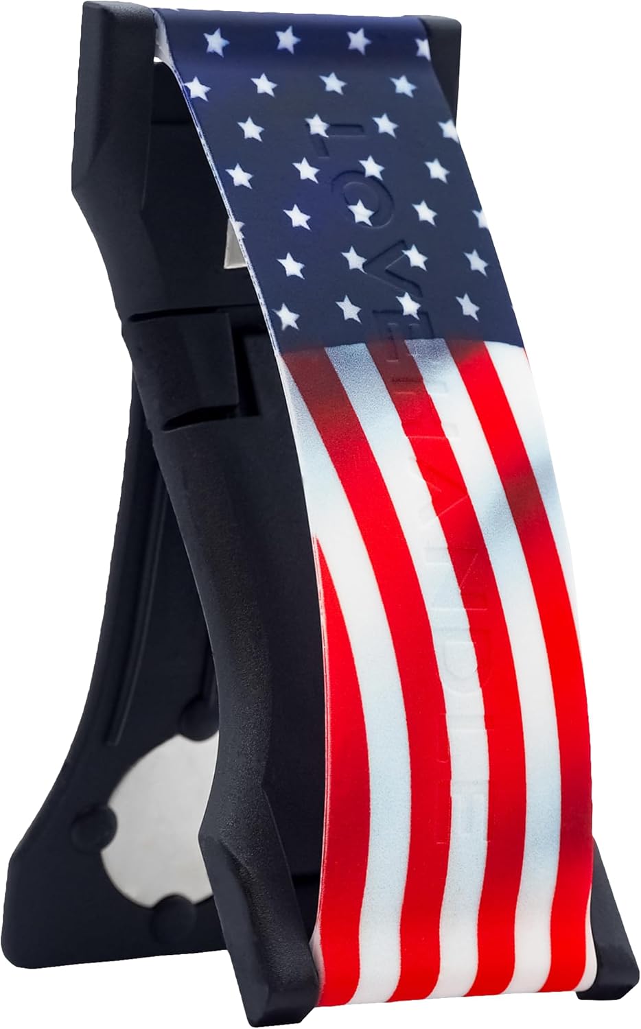 LOVEHANDLE PRO Premium Phone Grip - Silicone Phone Strap - Magnetic Phone Mount and Kickstand for Smartphone and Tablet - USA Flag