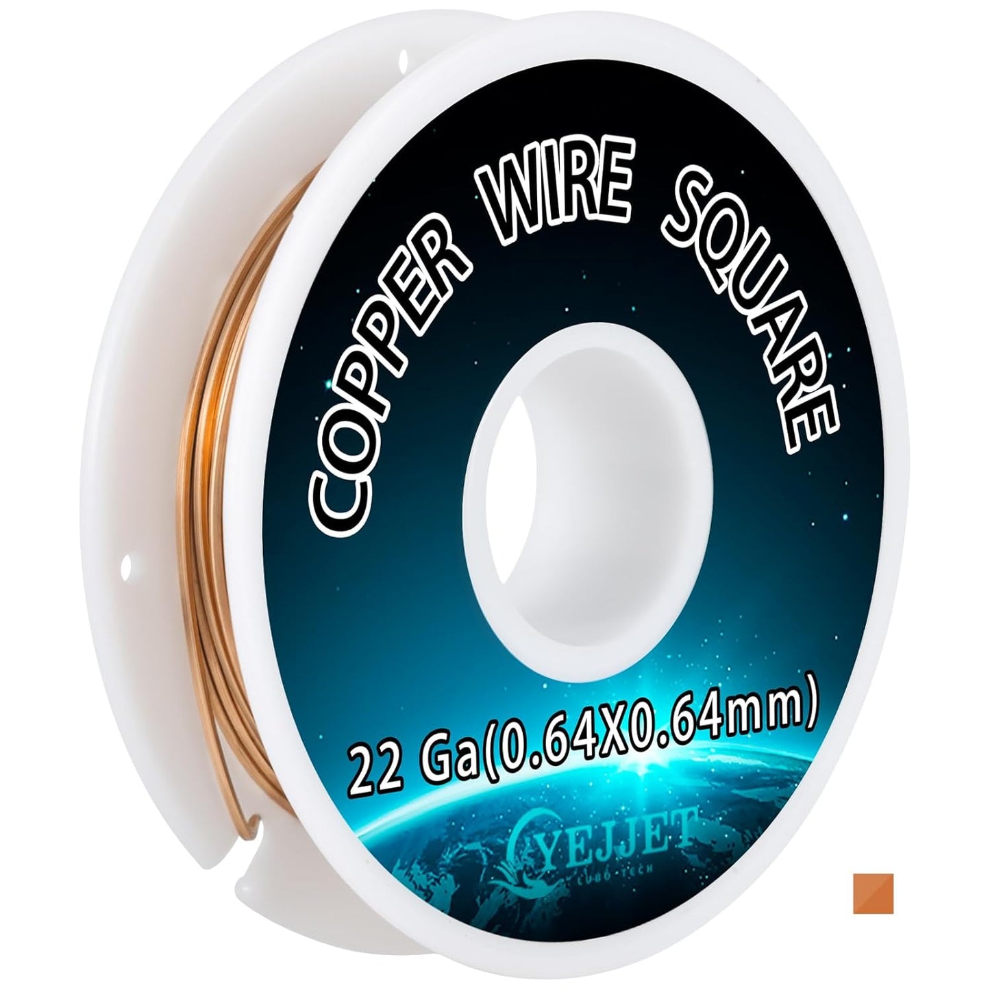 Copper Wire Square 22 Gauge - 0.64mm Dead Soft Jewelry Wire, 30 Feet - Pure Copper Craft Wire for Jewelry Making, Wrapping, Beading, DIY Projects